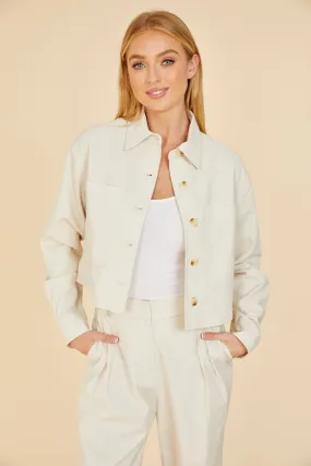 Cream Cropped Jacket