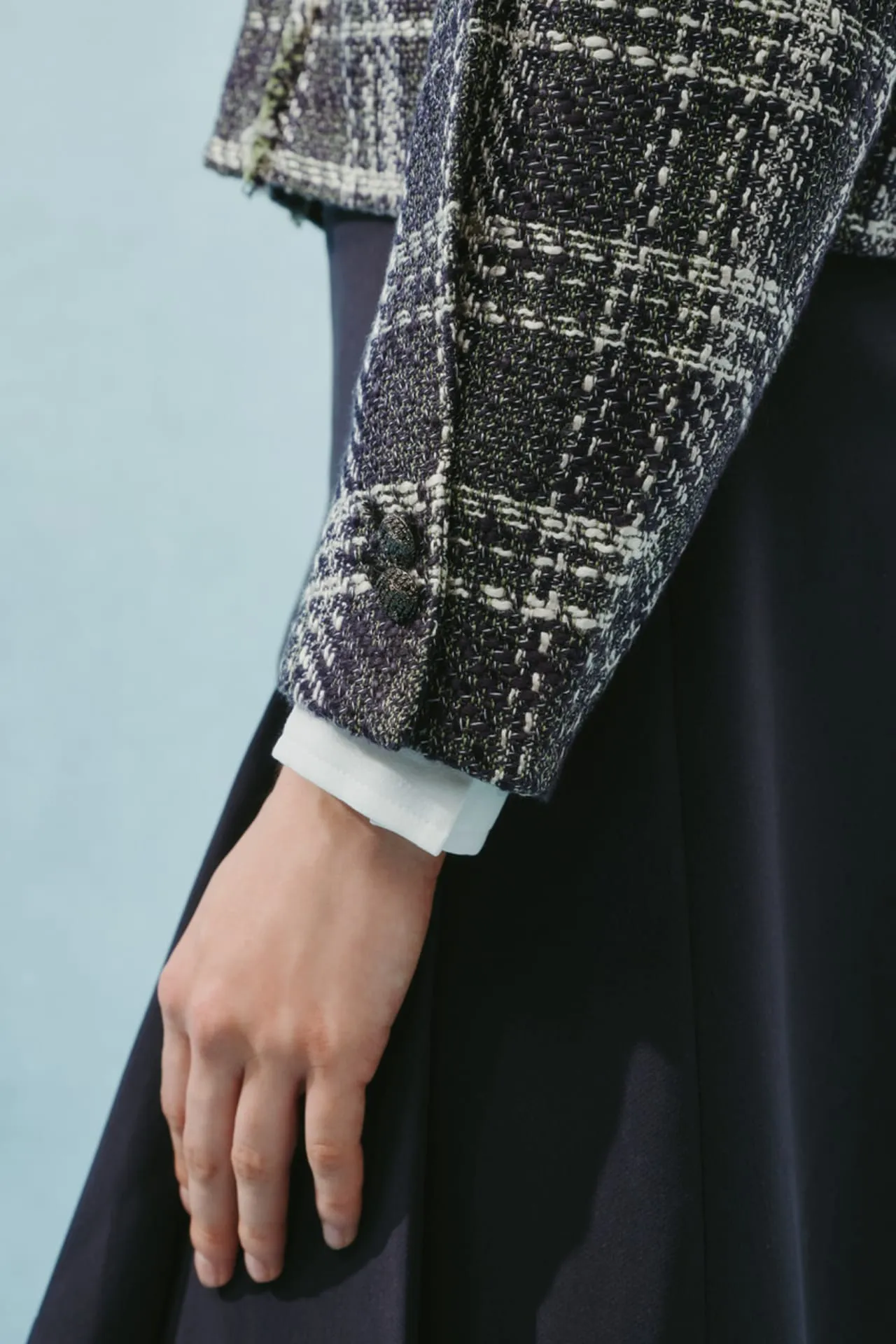 Cropped Check Tweed Jacket