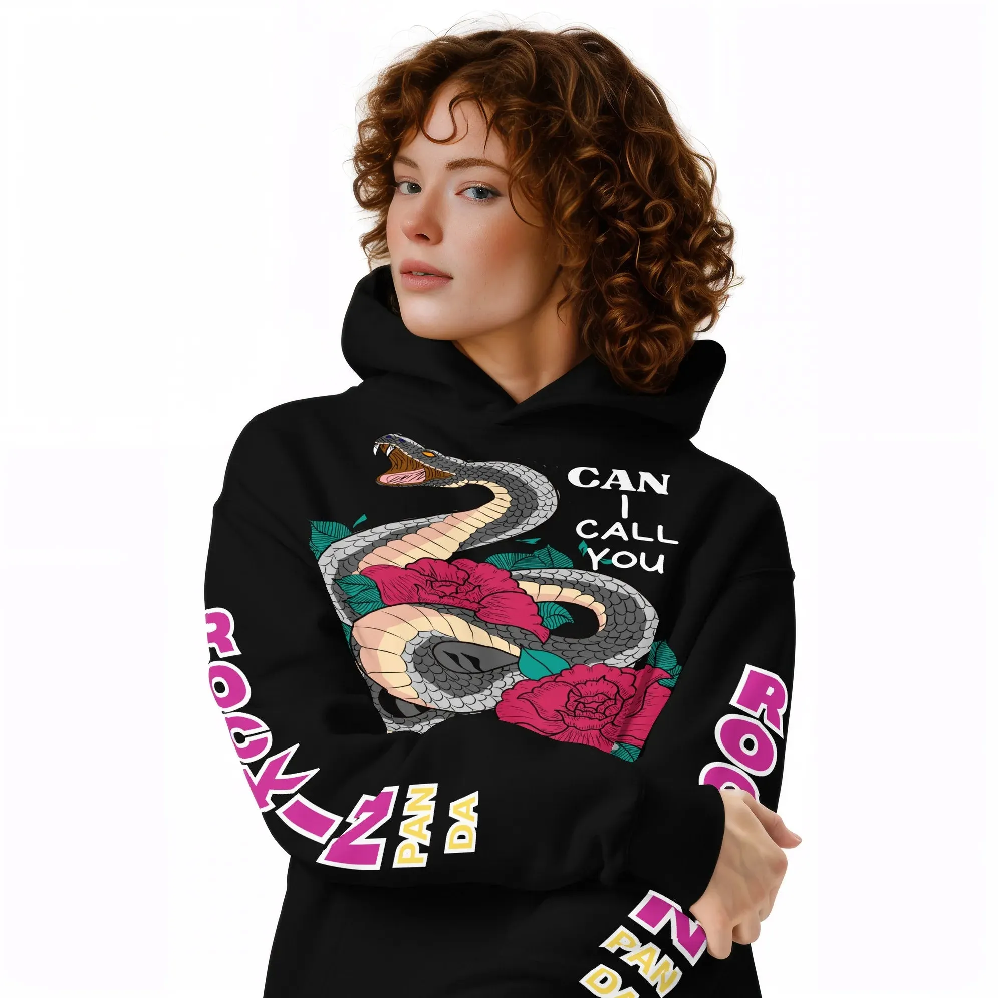 Deadly Sweet Snake Bite Floral Heavyweight Unisex Oversized Hoodie