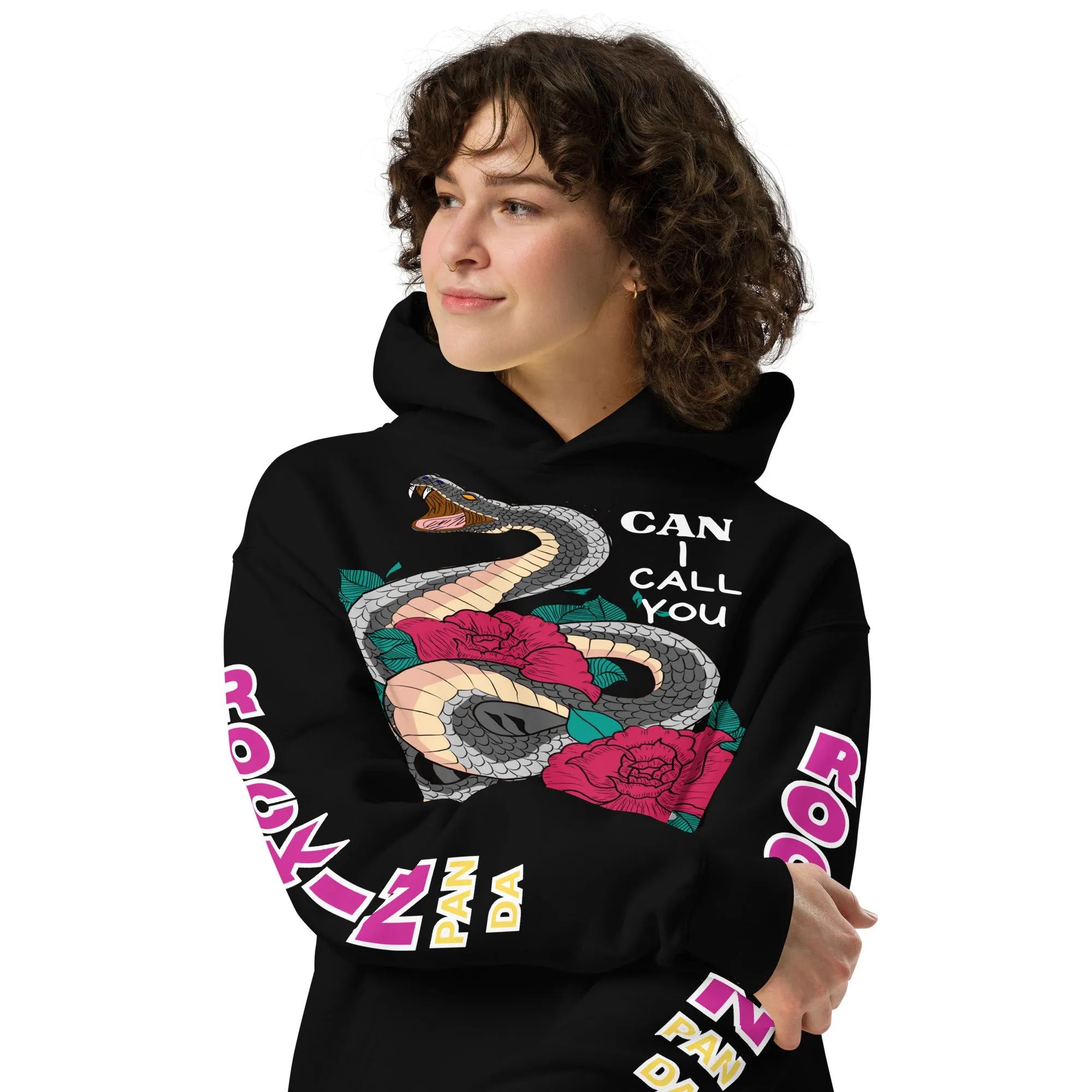 Deadly Sweet Snake Bite Floral Heavyweight Unisex Oversized Hoodie