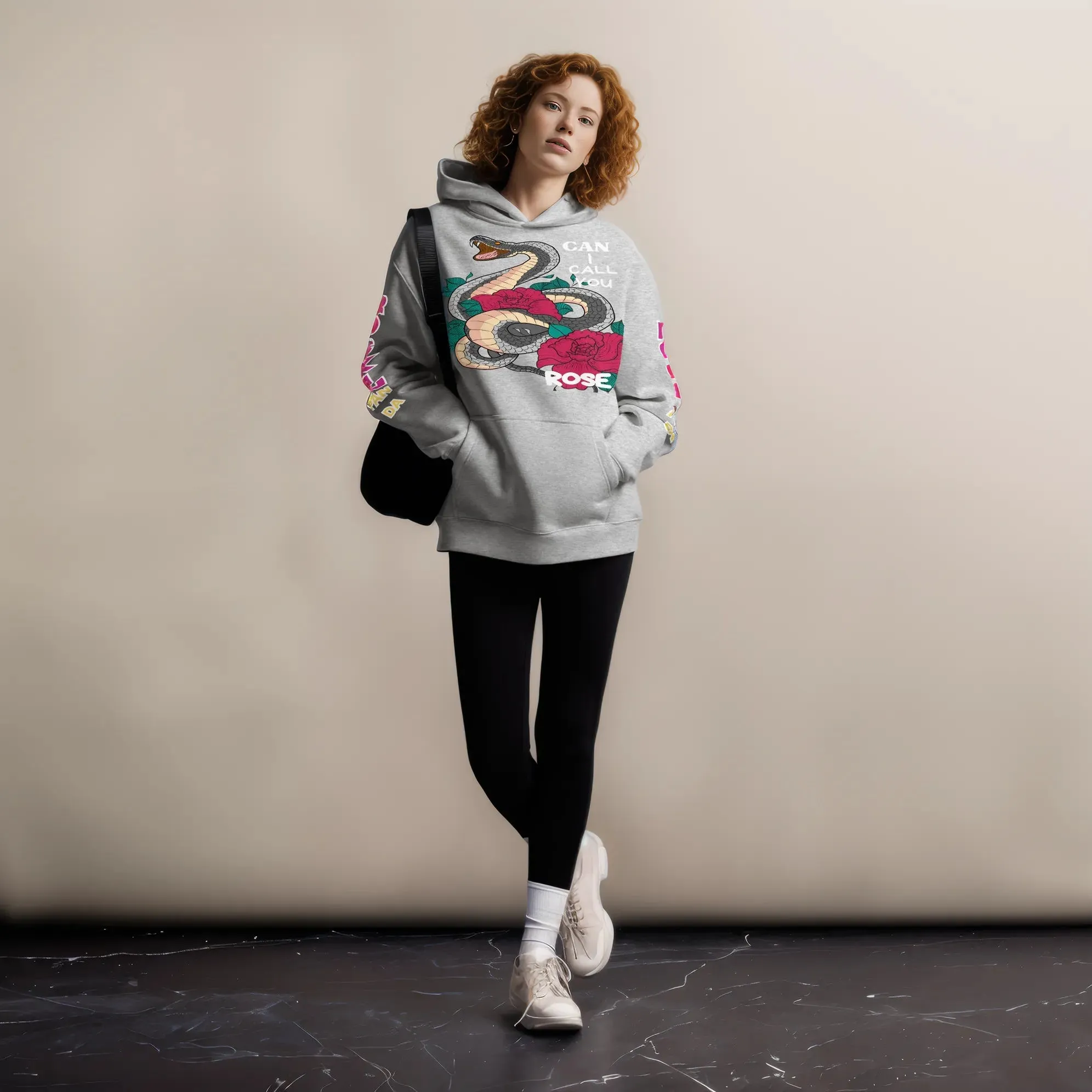 Deadly Sweet Snake Bite Floral Heavyweight Unisex Oversized Hoodie