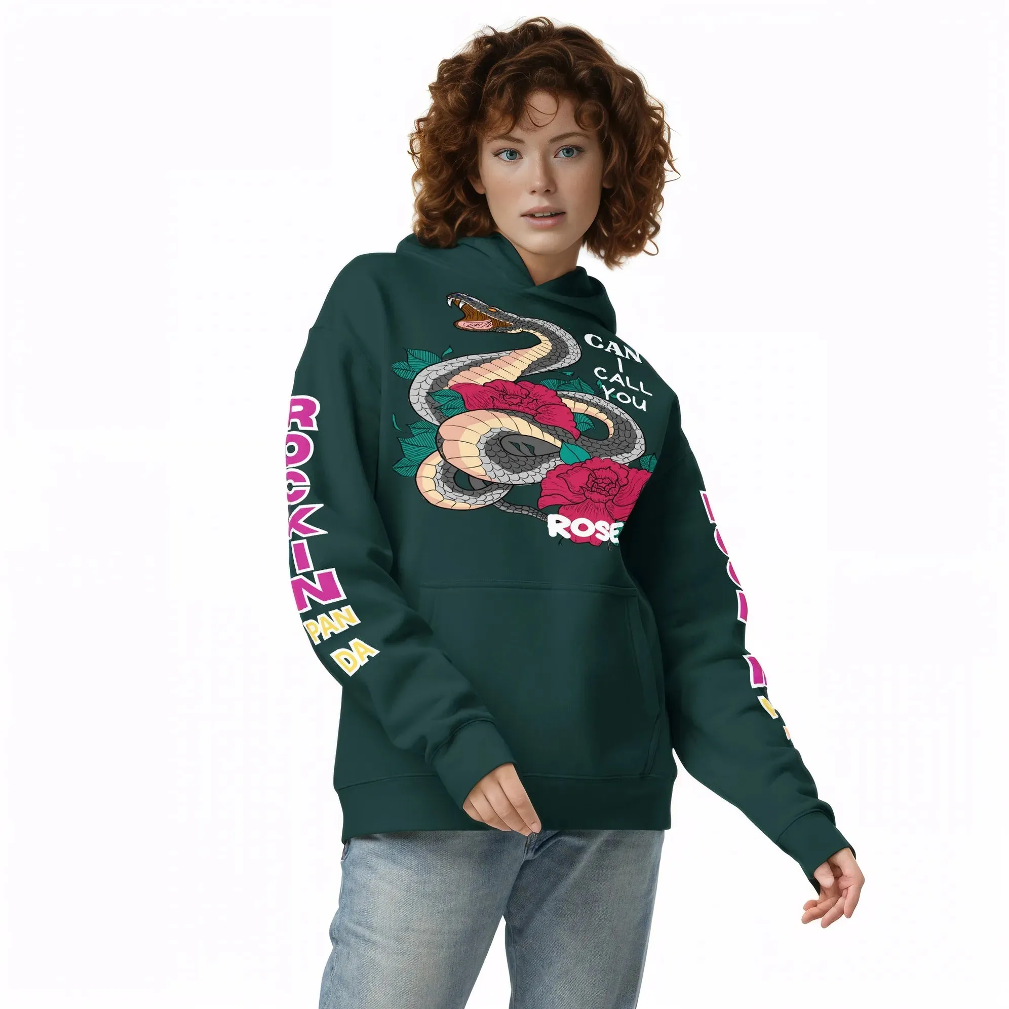 Deadly Sweet Snake Bite Floral Heavyweight Unisex Oversized Hoodie