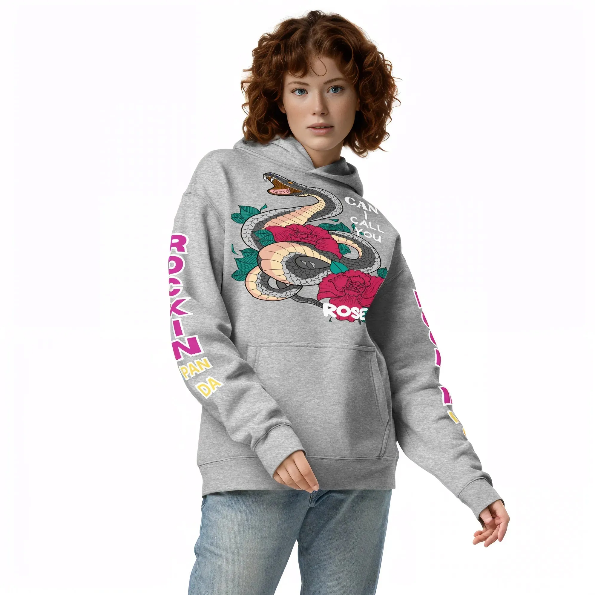 Deadly Sweet Snake Bite Floral Heavyweight Unisex Oversized Hoodie