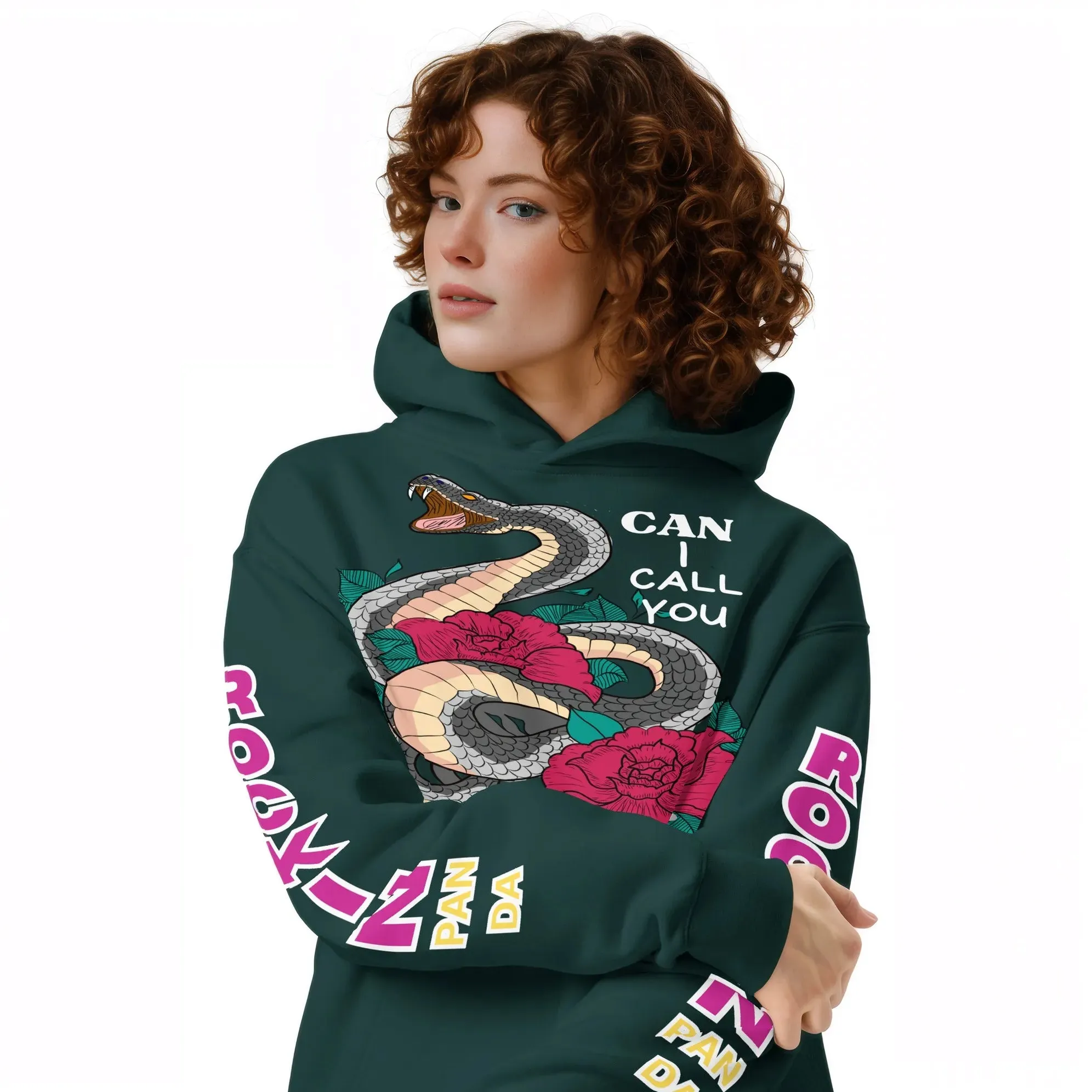 Deadly Sweet Snake Bite Floral Heavyweight Unisex Oversized Hoodie