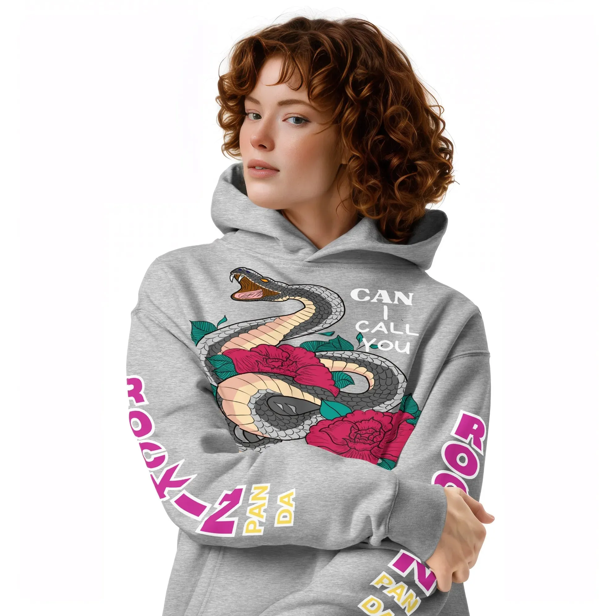 Deadly Sweet Snake Bite Floral Heavyweight Unisex Oversized Hoodie