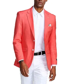 Deep Salmon Slim Fit 2 Button Blazer