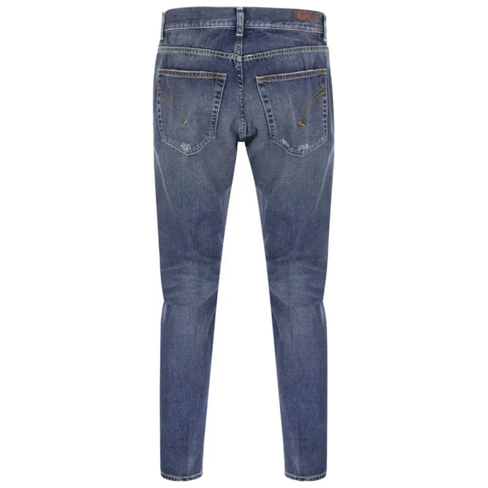 Dondup Distressed Blue Cotton Mius Jeans