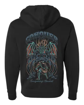 Dragon Warrior - on Black Pullover Hoodie