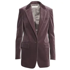 Dries Van Noten Mauve One-Button Classic Velvet Blazer