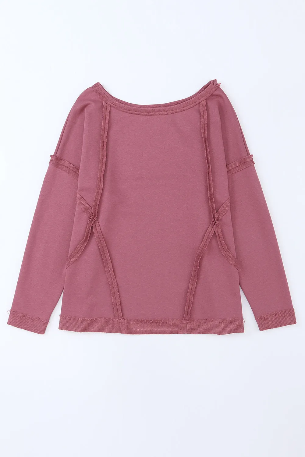 Drop Shoulder Exposed Seam Oversized Sweatshirt