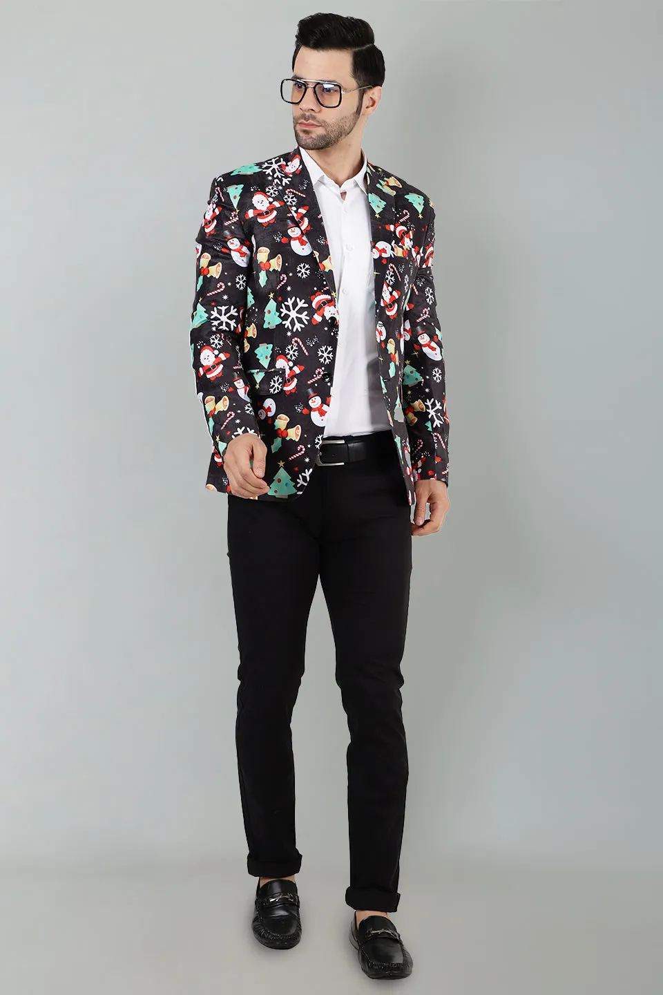 Dust Free Velvet Christmas Multicolor Blazer