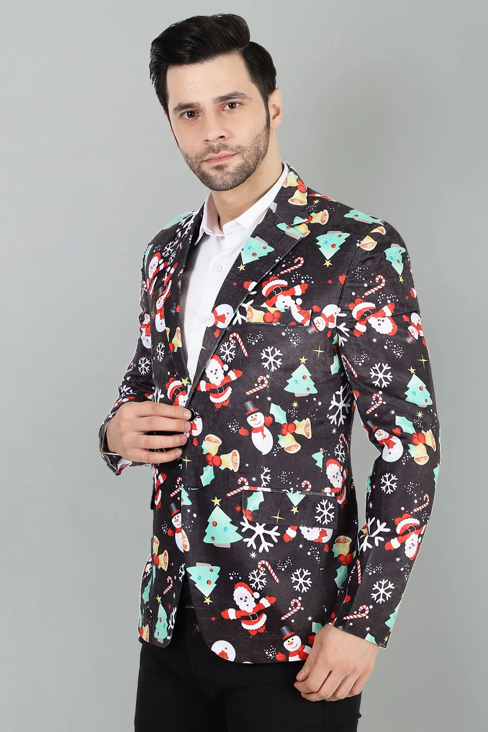 Dust Free Velvet Christmas Multicolor Blazer