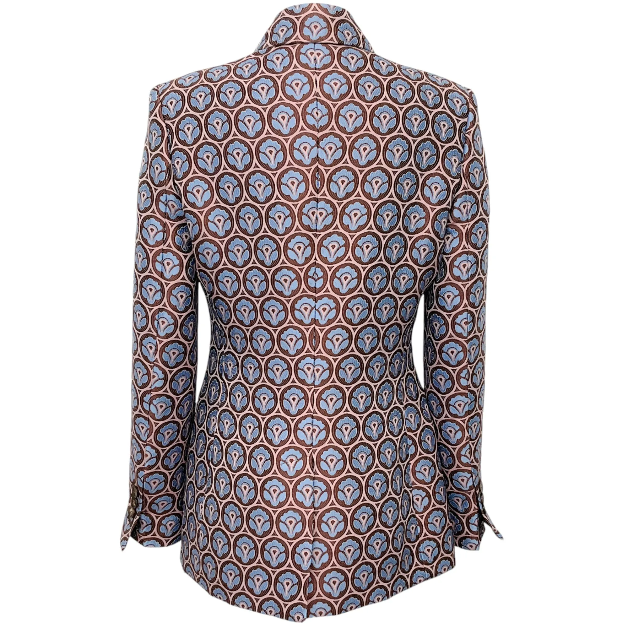 Etro Brown / Blue Abstract Floral Jacquard Blazer