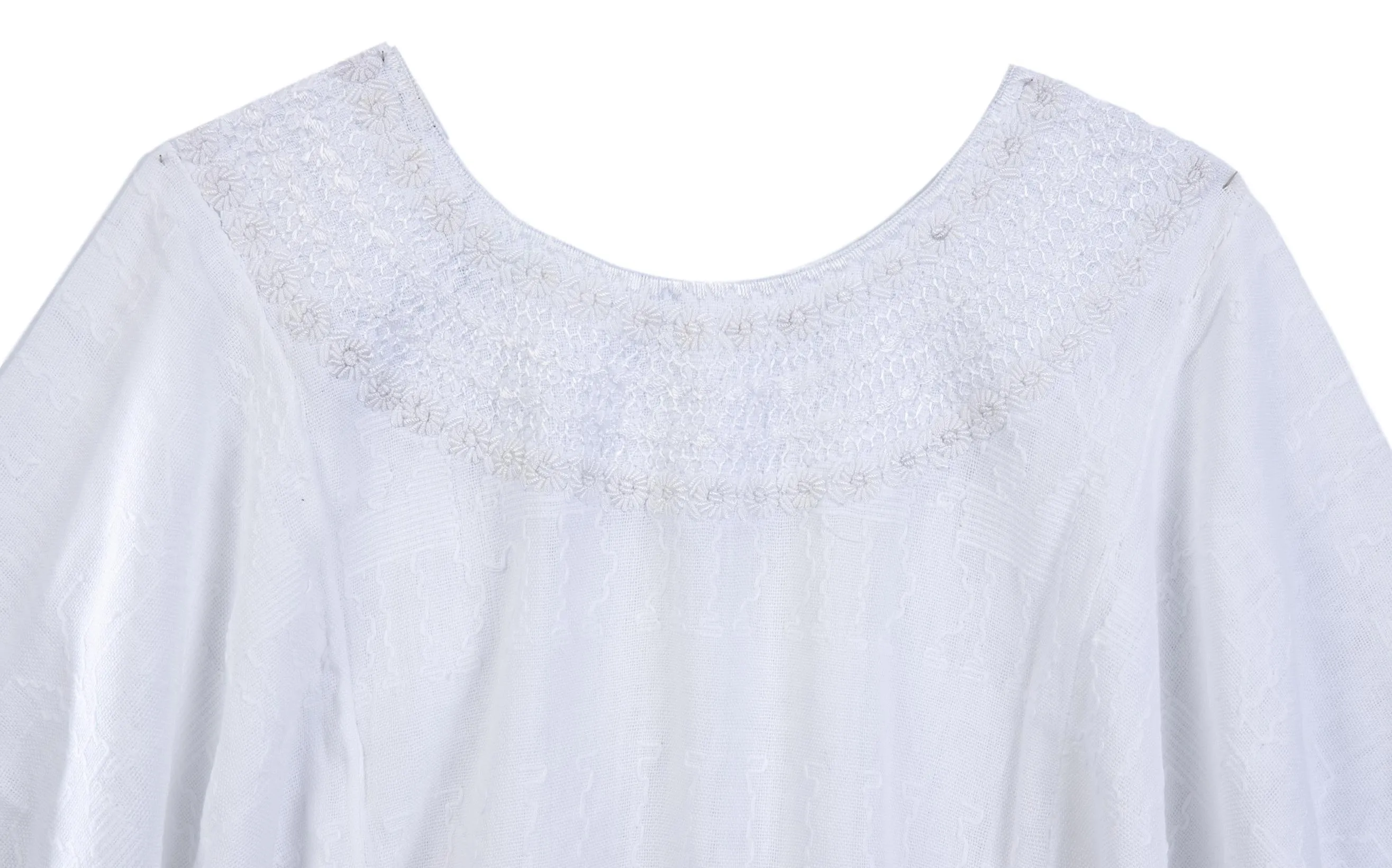 Evelyn Embroidered Guatemalan Top - White