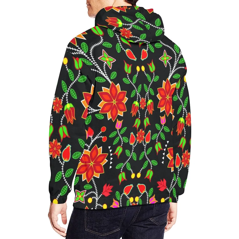 Floral Beadwork Six Bands Hoodie for Men (USA Size)