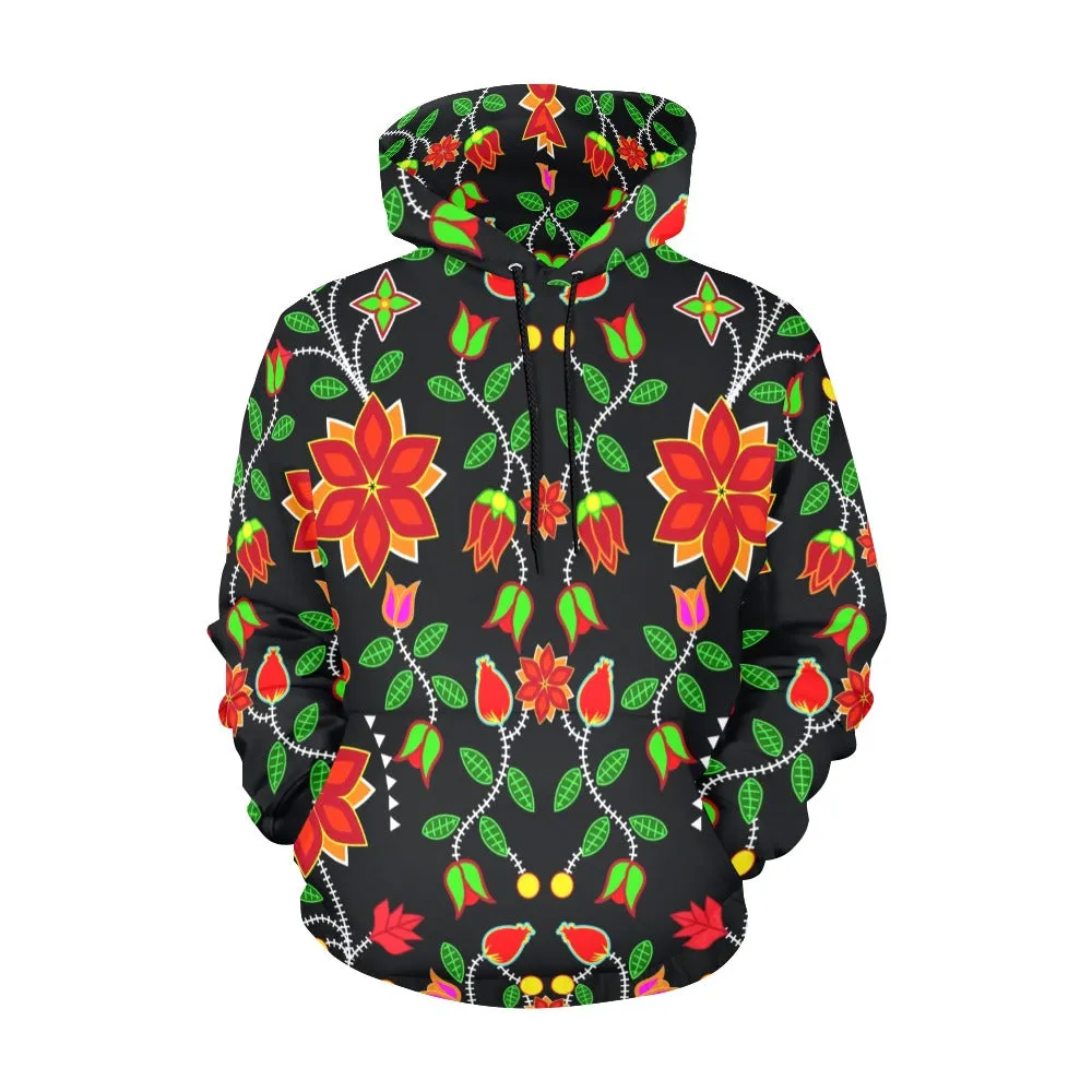 Floral Beadwork Six Bands Hoodie for Men (USA Size)