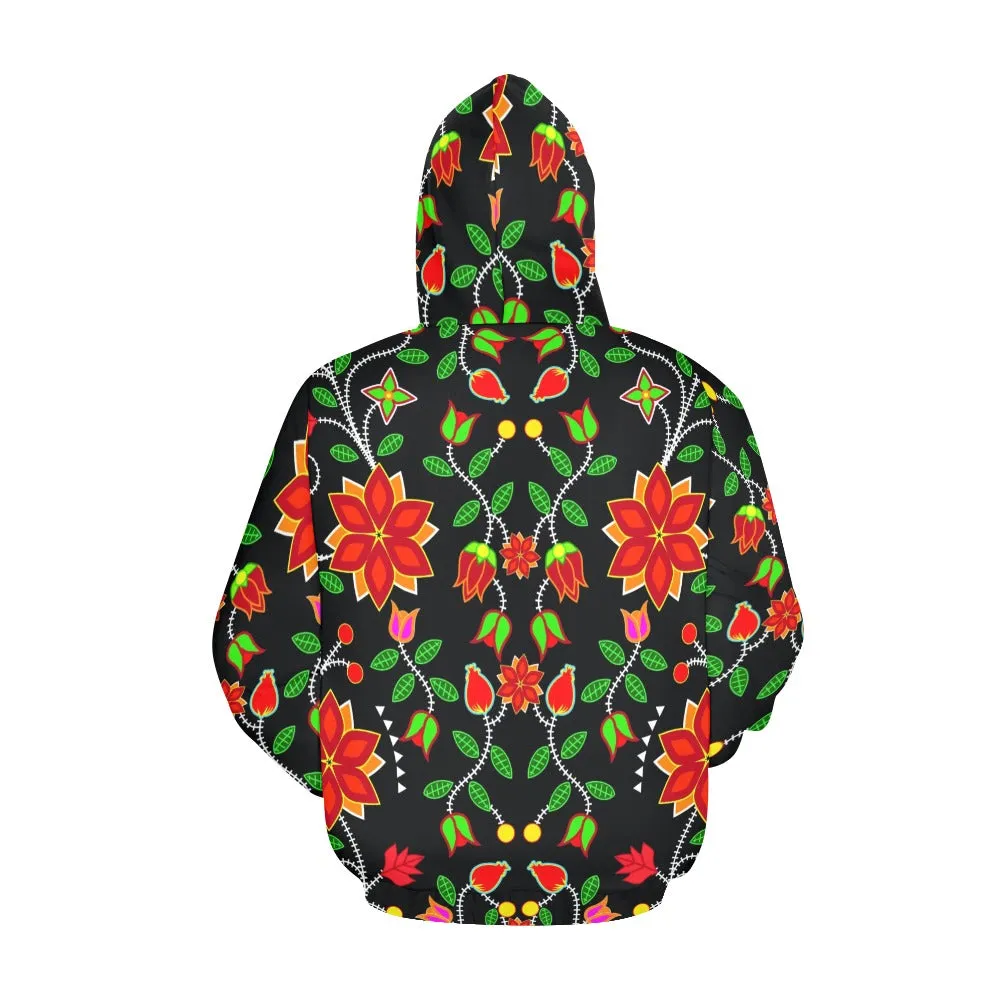 Floral Beadwork Six Bands Hoodie for Men (USA Size)