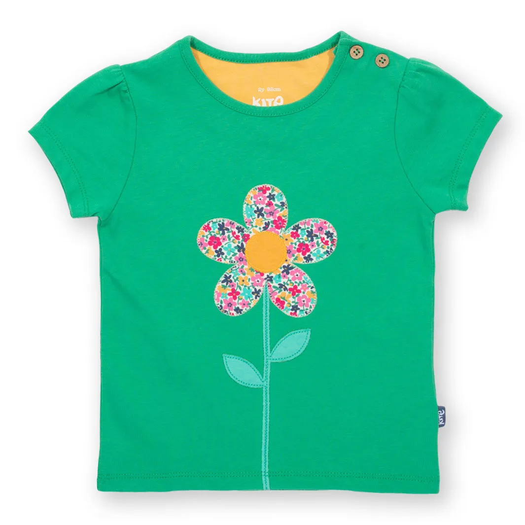 Flower t-shirt: Size 18-24M/2Y