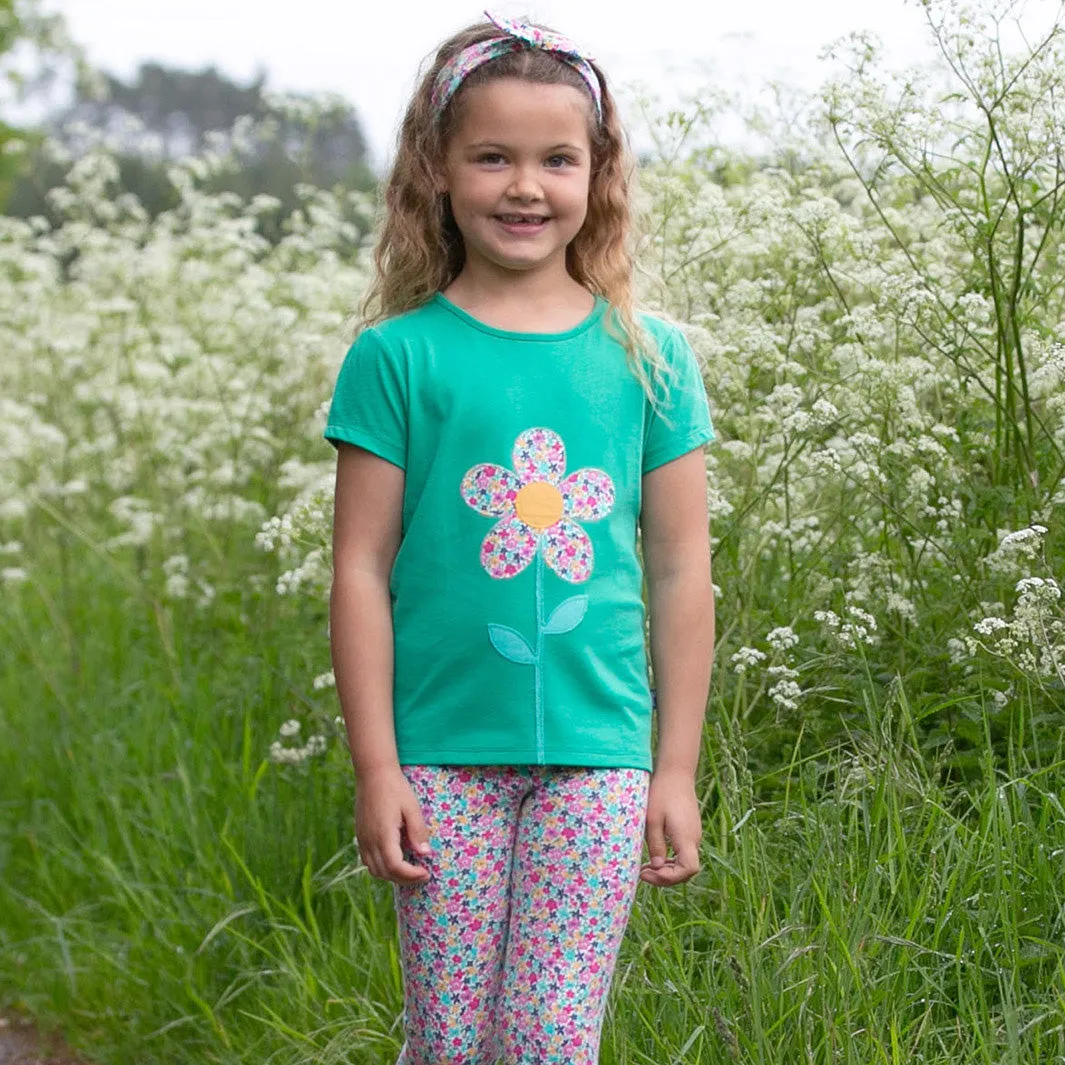 Flower t-shirt: Size 18-24M/2Y