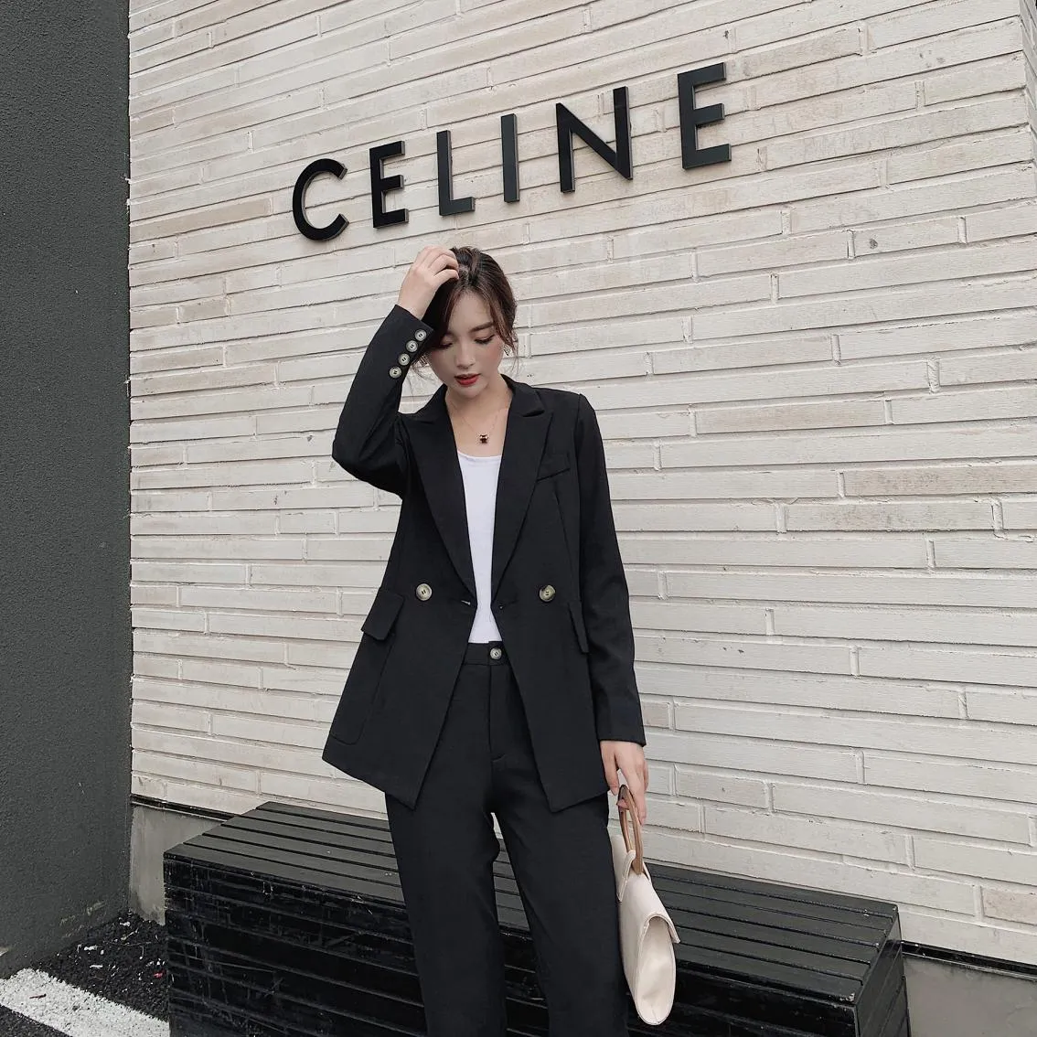 Graduation gift Spring Autumn Women's Pantsuit Casual Elegant Jacket Suit Office Ladies Workwear Business Clothes Female Two Pieces Blazer Set