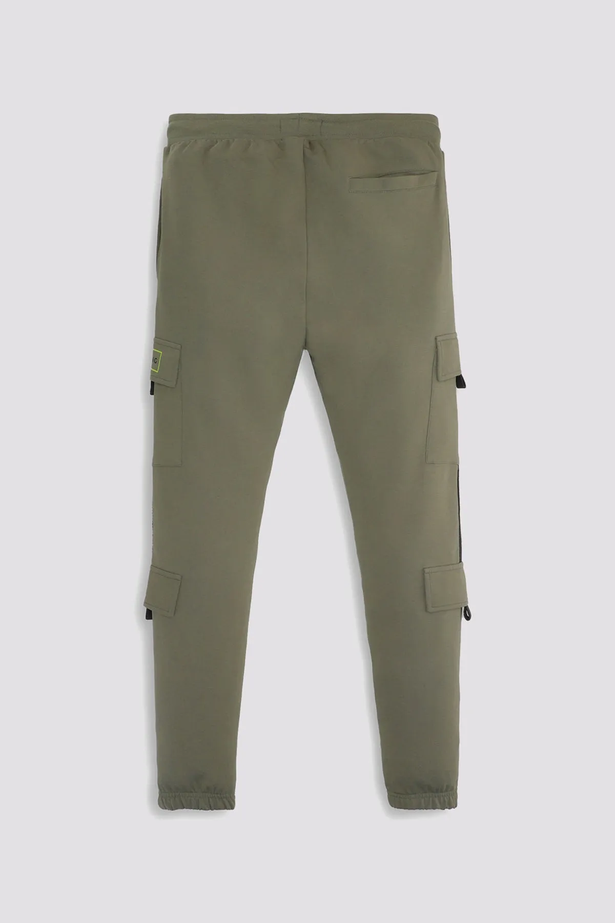 Green Cargo Joggers with Drawstring Closure & Pockets - W23 - MTR097R