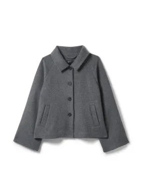 Grey wool blend cropped jacket