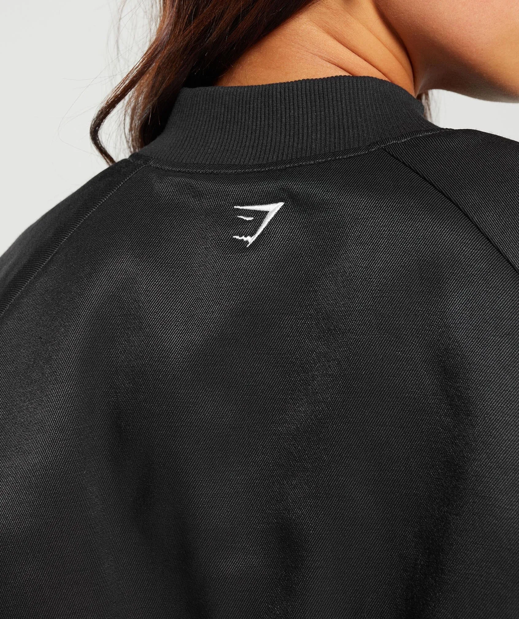 Gymshark Cropped Bomber Jacket - Black