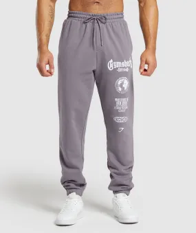 Gymshark Global Lifting Oversized Essential Joggers - Fog Purple