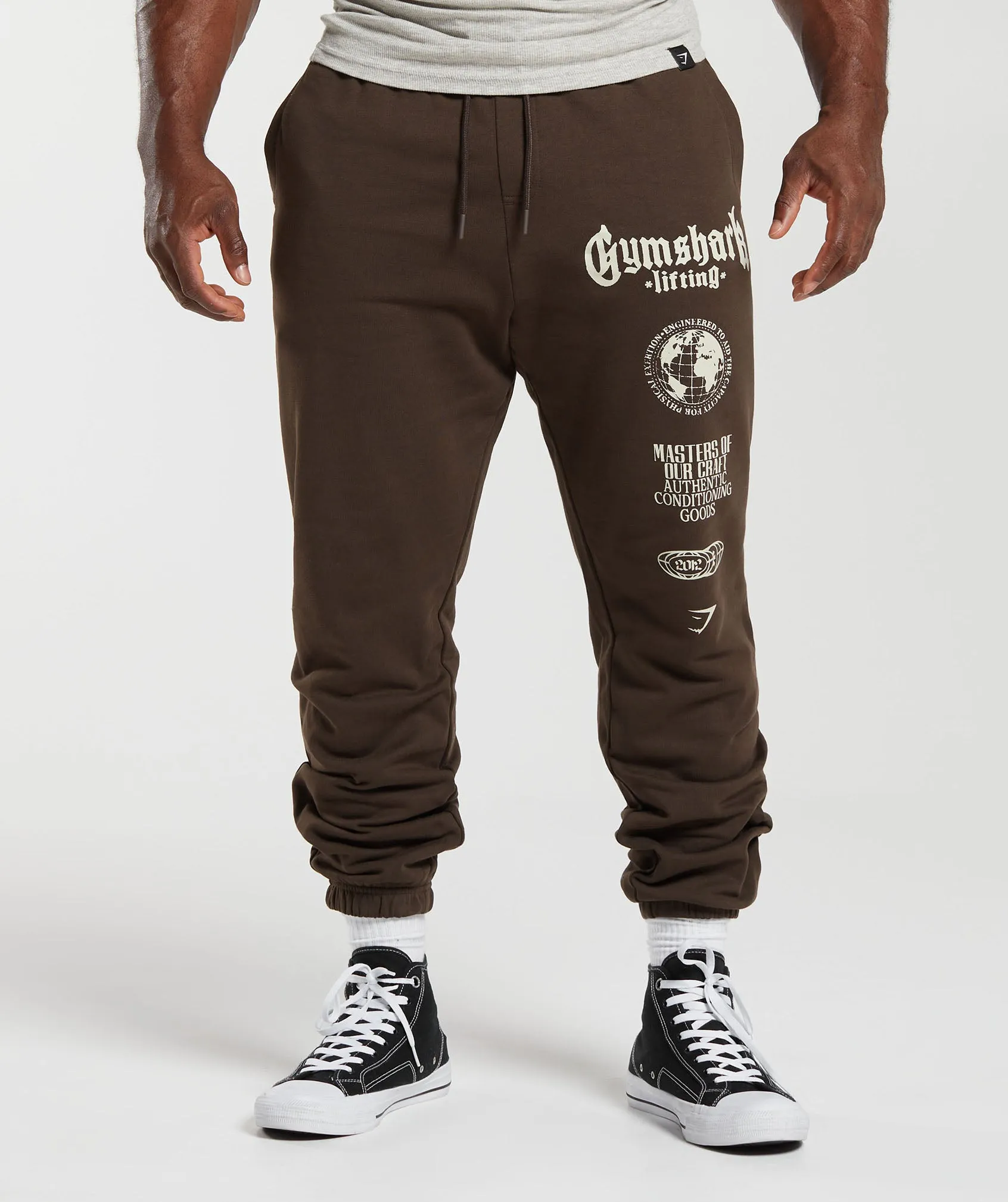 Gymshark Global Lifting Oversized Joggers - Brown