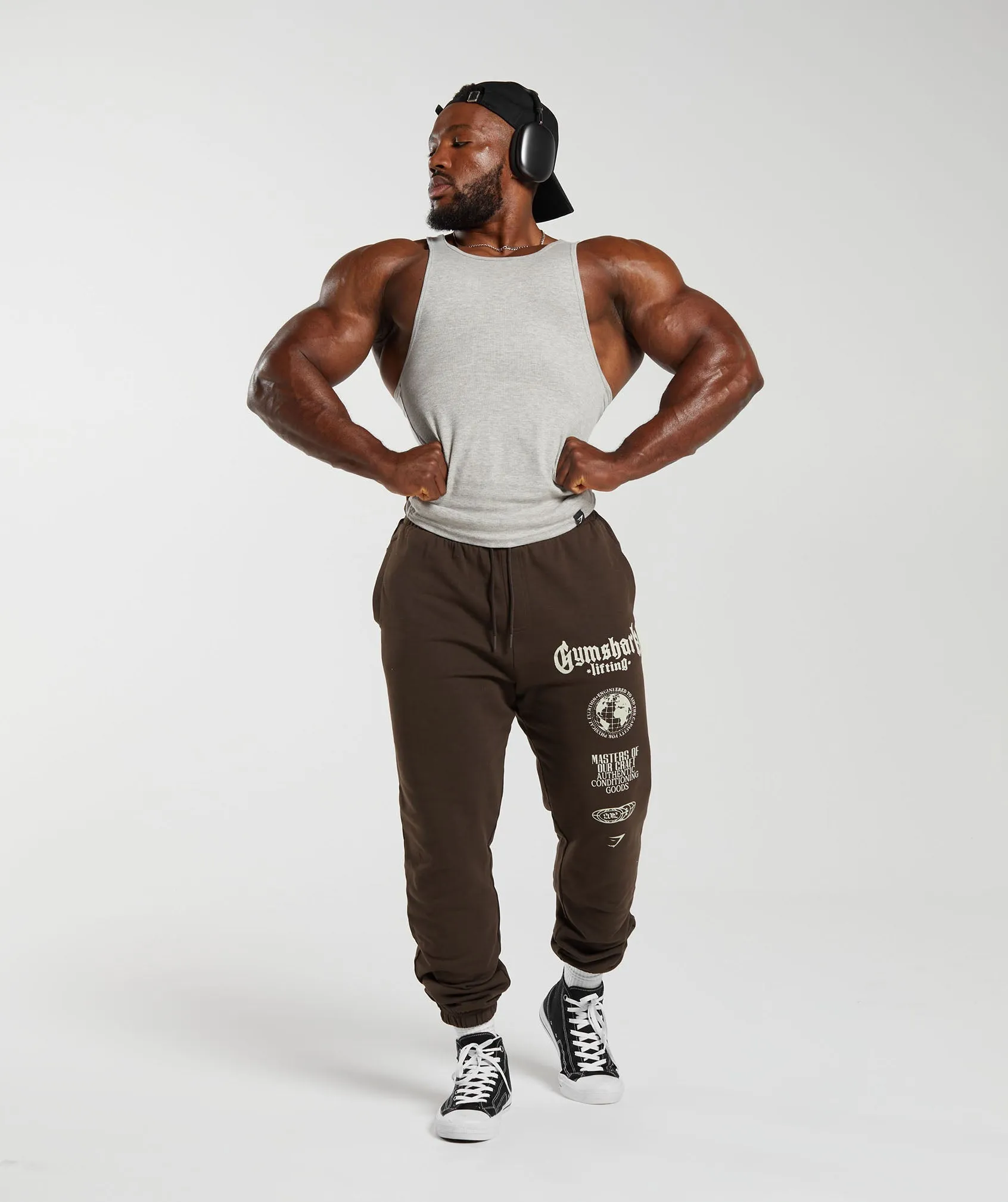 Gymshark Global Lifting Oversized Joggers - Brown