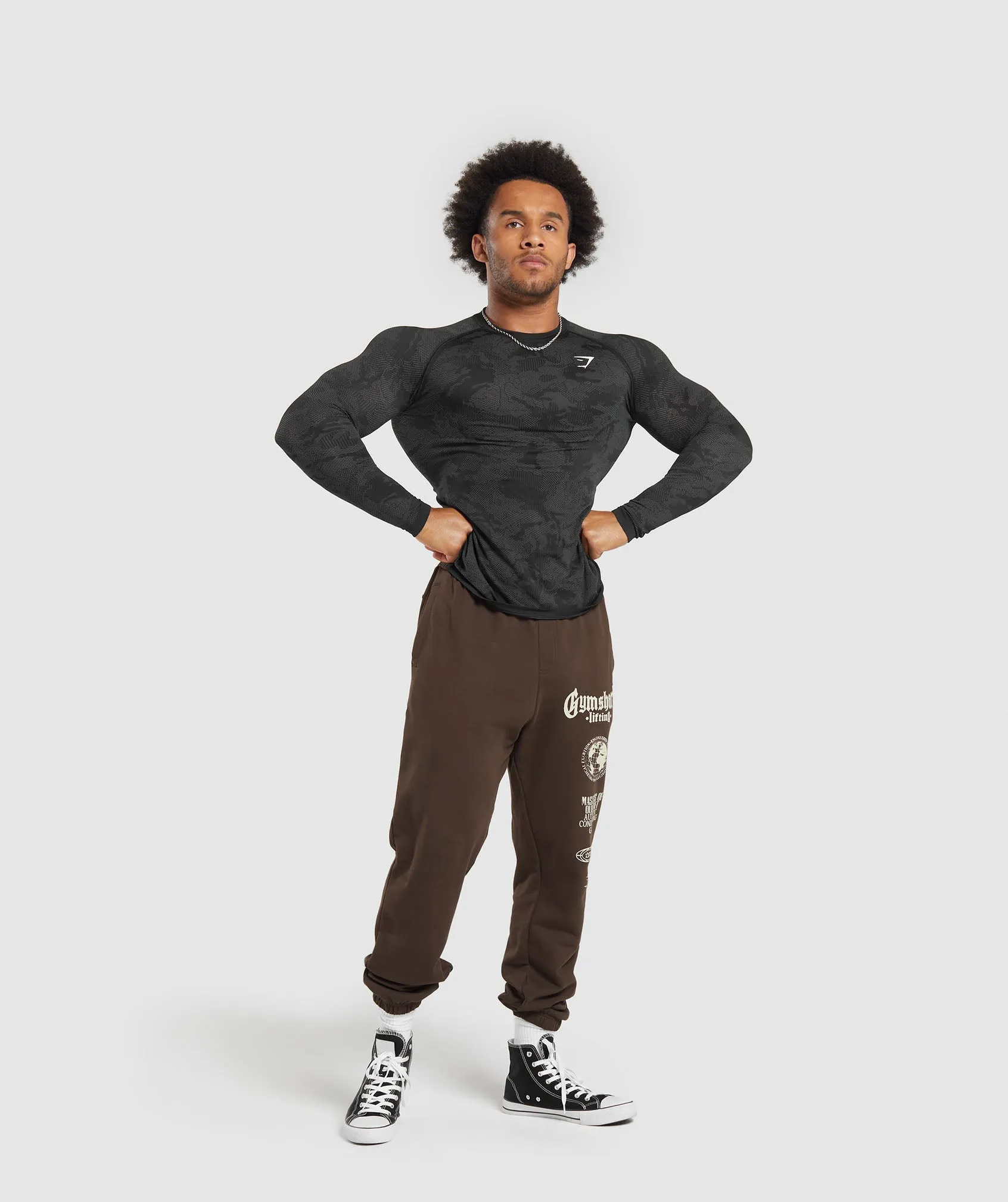 Gymshark Global Lifting Oversized Joggers - Brown