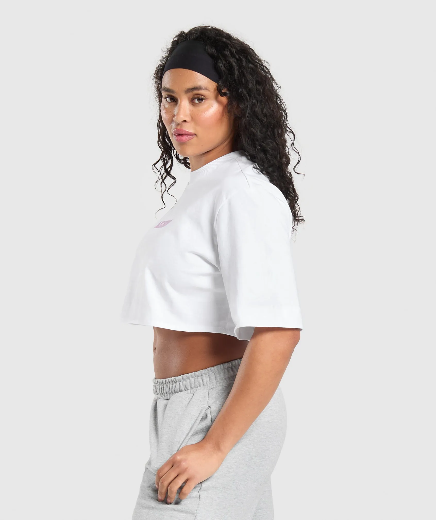 Gymshark Lifting Baddie Boxy Crop Top - White