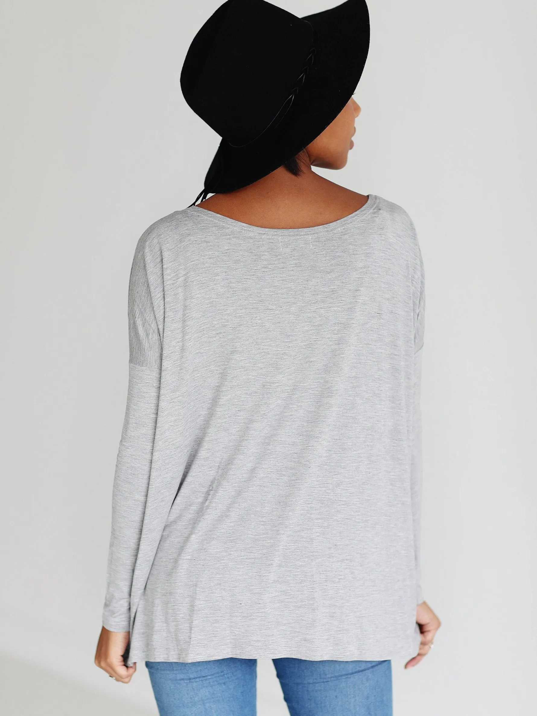 Heather Gray Long Sleeve Top