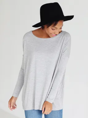 Heather Gray Long Sleeve Top