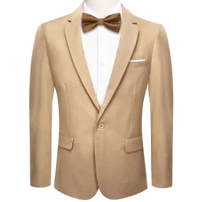 Hi-Tie Blazer BrulyWood Brown Men's Wedding Business Solid Top Men Suit