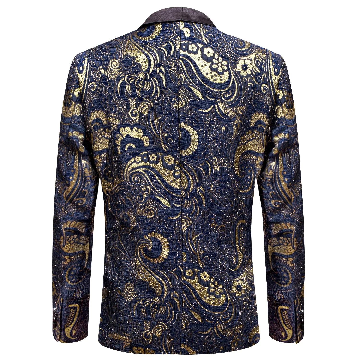 Hi-Tie Blue Champagne Floral Men's Suit Set