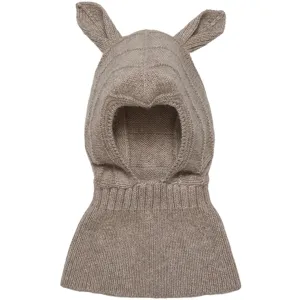 Huttelihut Balaclava Ears Wool Knit Camel