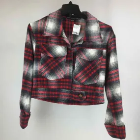 Hyfve Hyfve Hyfve Size S Red/Black/White Flannel Plaid cropped Jacket