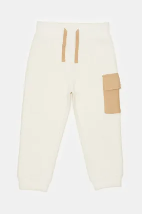 Infant Boys Cream Jacquard Joggers