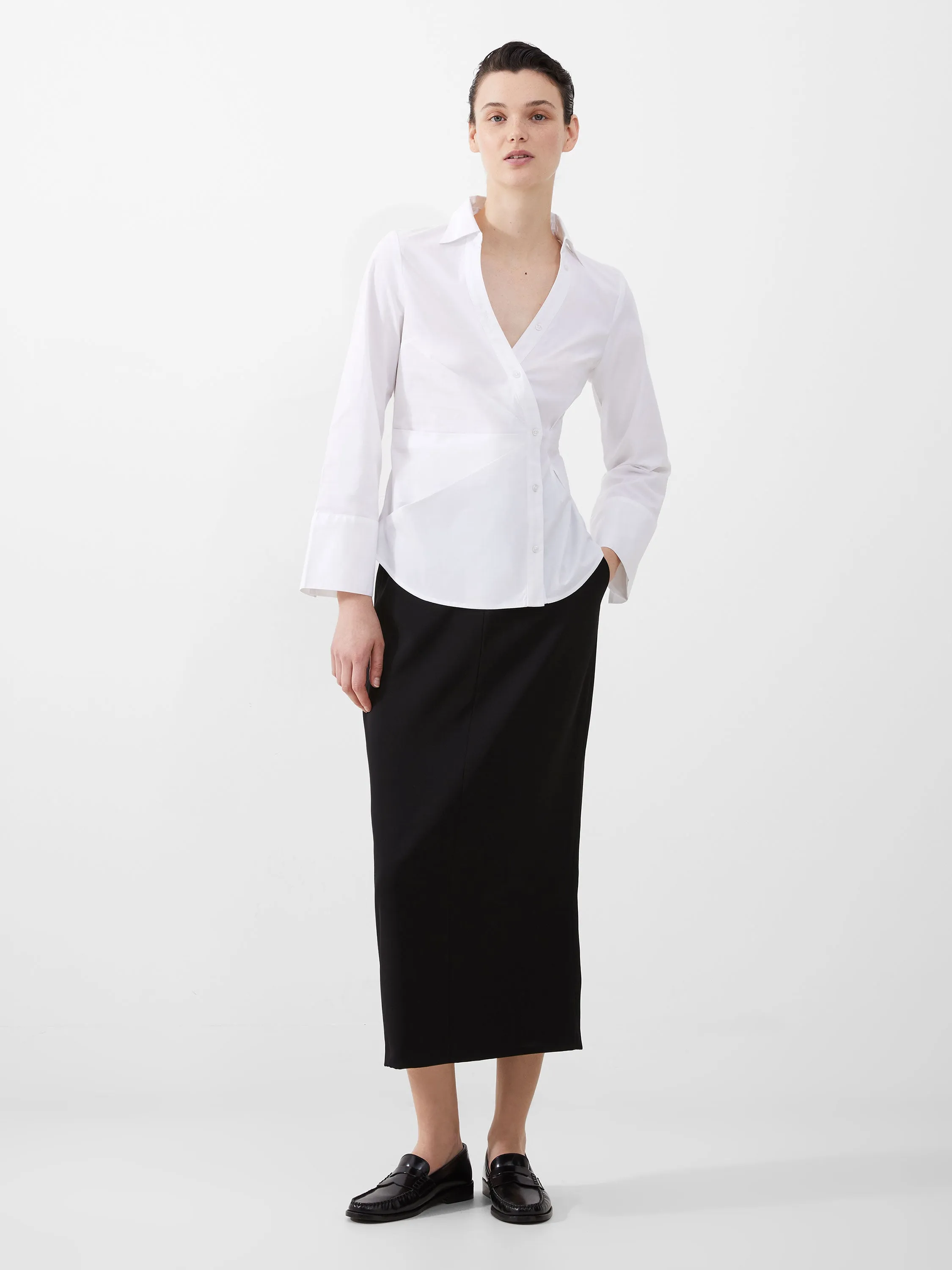 Isabelle Poplin Aysmmetric Shirt