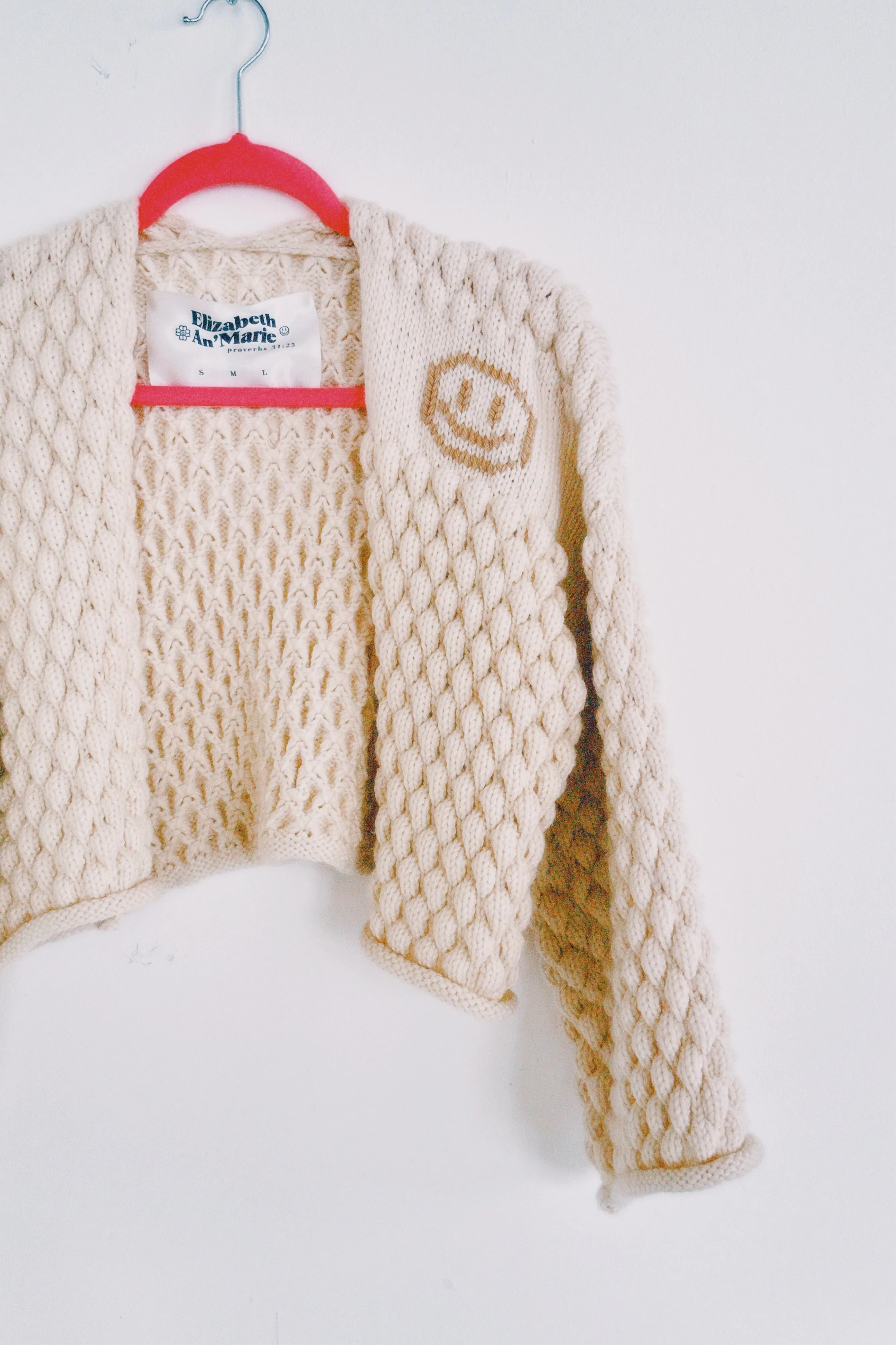 Ivory Bee Bubble Knit Jacket