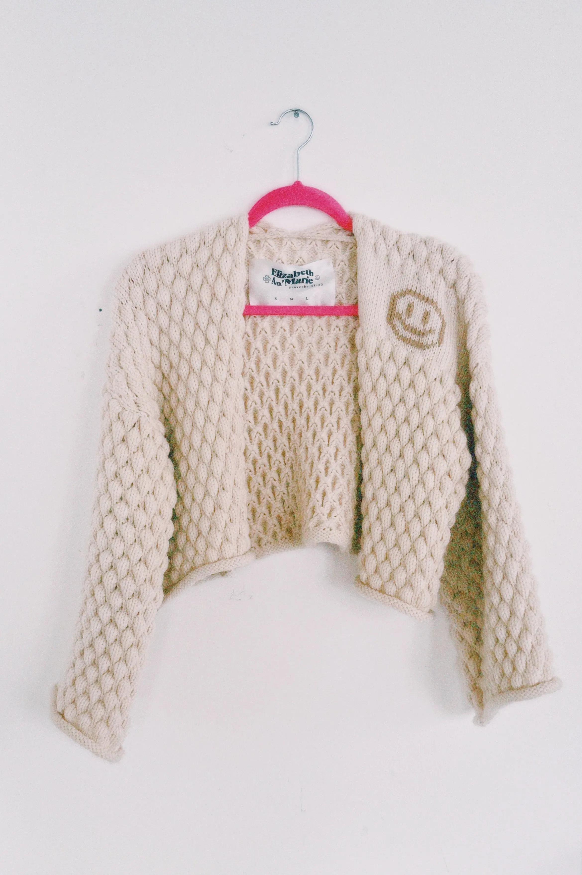 Ivory Bee Bubble Knit Jacket