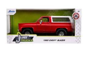 JADA JUST TRUCKS 1980 CHEVY BLAZER 1:24 DIECAST MODEL CAR RED / WHITE #86