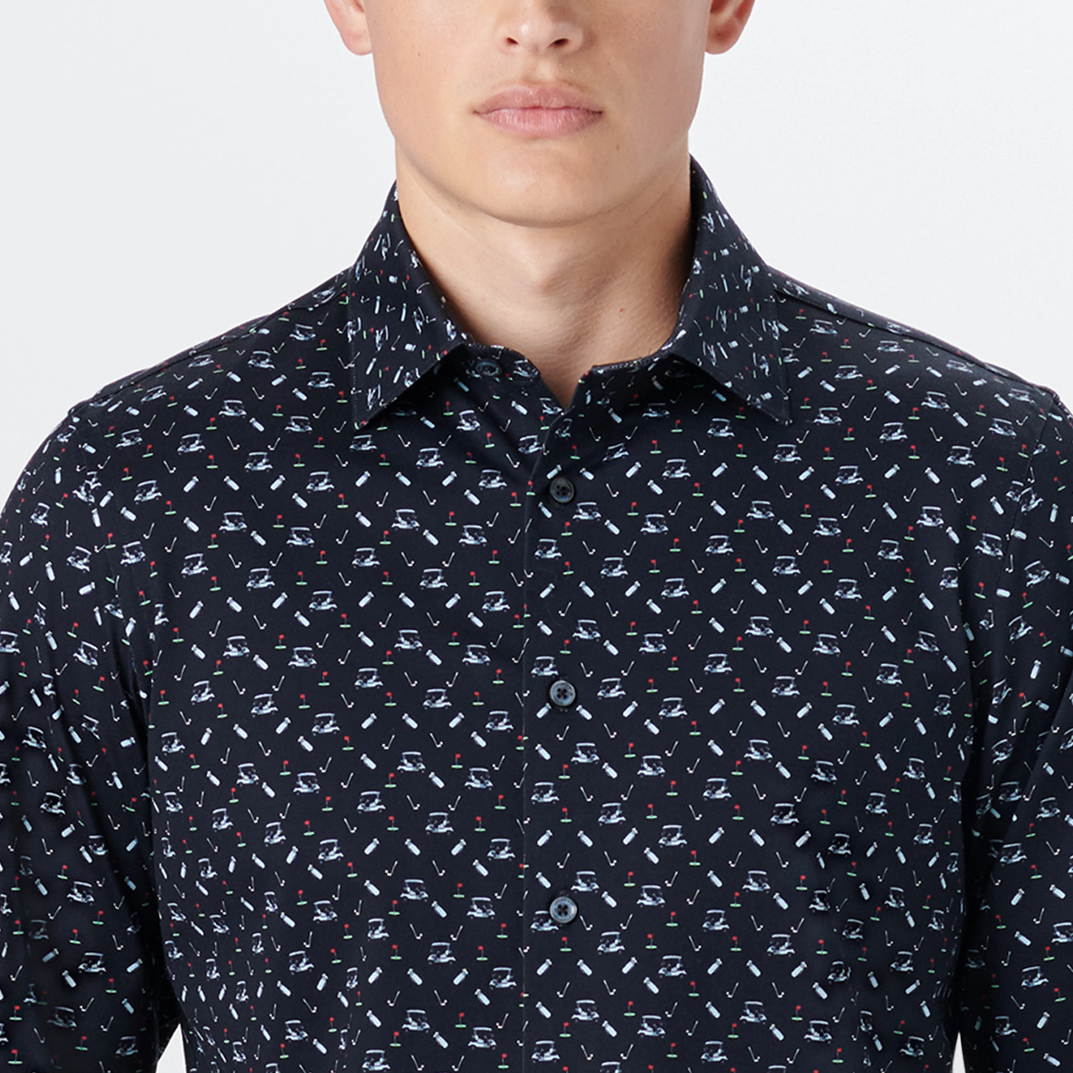 JAMES Golf Print OoohCotton Twill Shirt