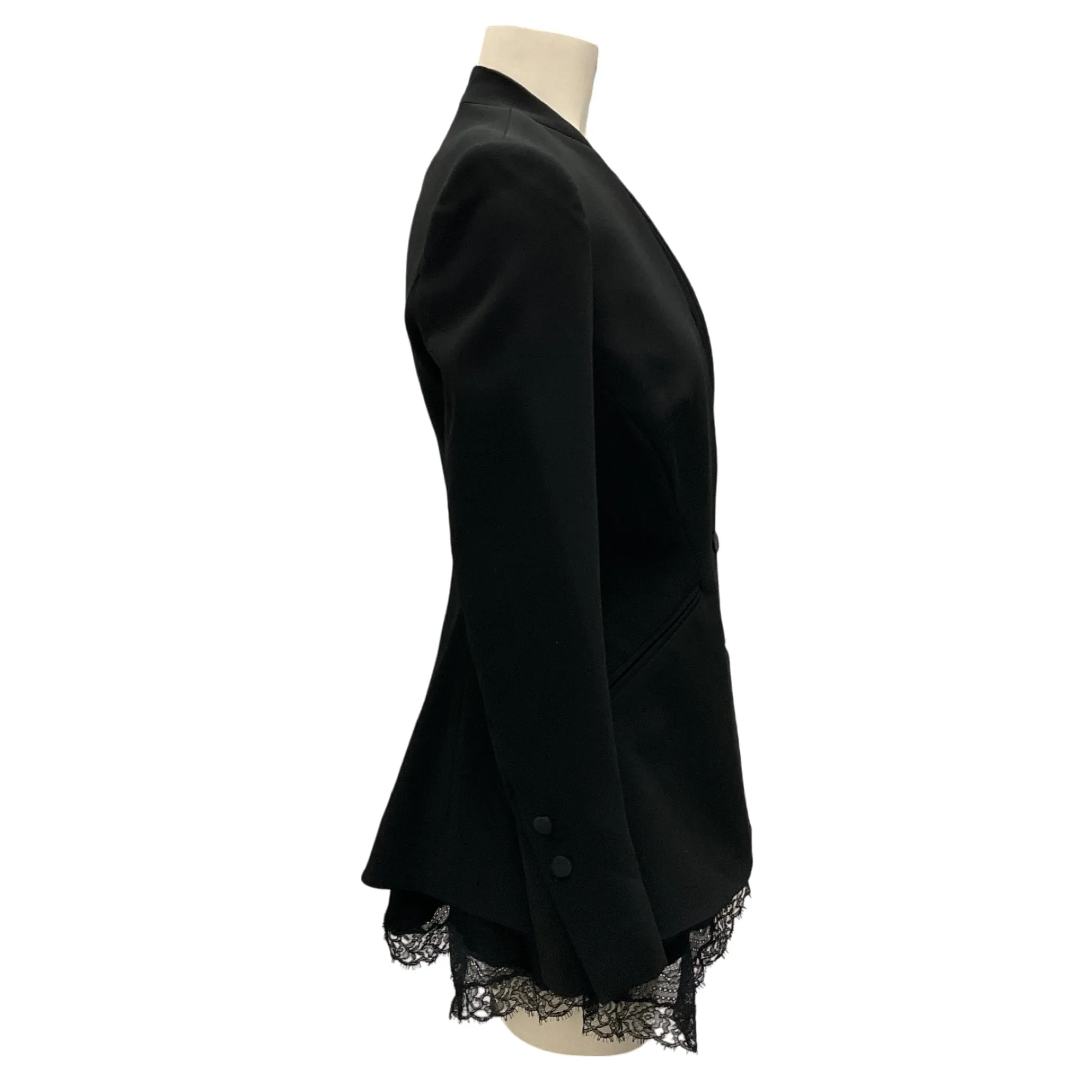 Jonathan Simkhai Black Signature Basque Collarless Blazer Jacket