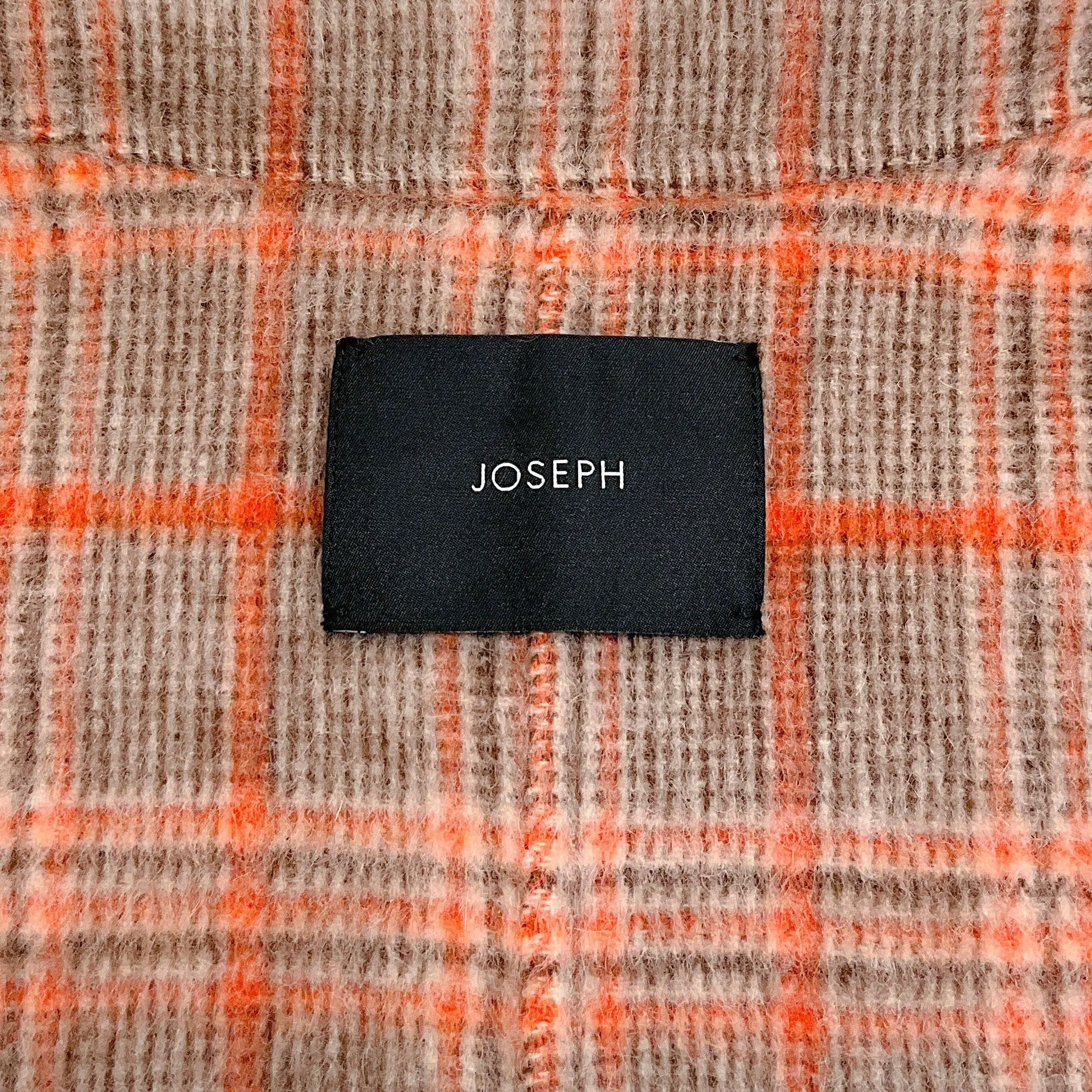 Joseph Orange Multi Plaid Cropped Wool Jacket