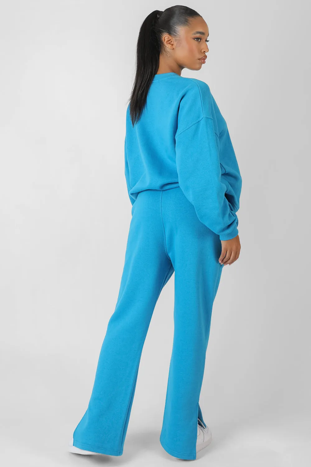 Kaiia Tonal Embroidered Joggers Blue