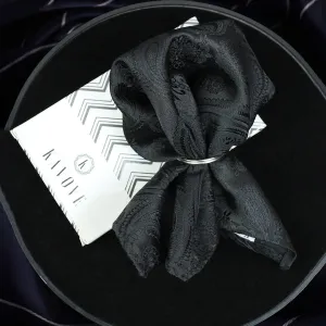 Kavove Elegant Black Paisley Pocket Square For Men