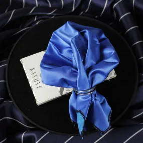 Kavove The Groovy Solid Blue Pocket Square