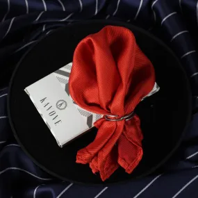 Kavove The Midnight Solid Red Pocket Square